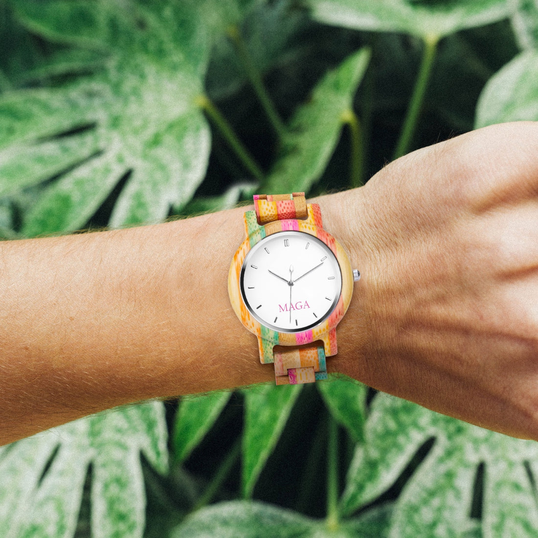 🌴 MAGA Bamboo Watch