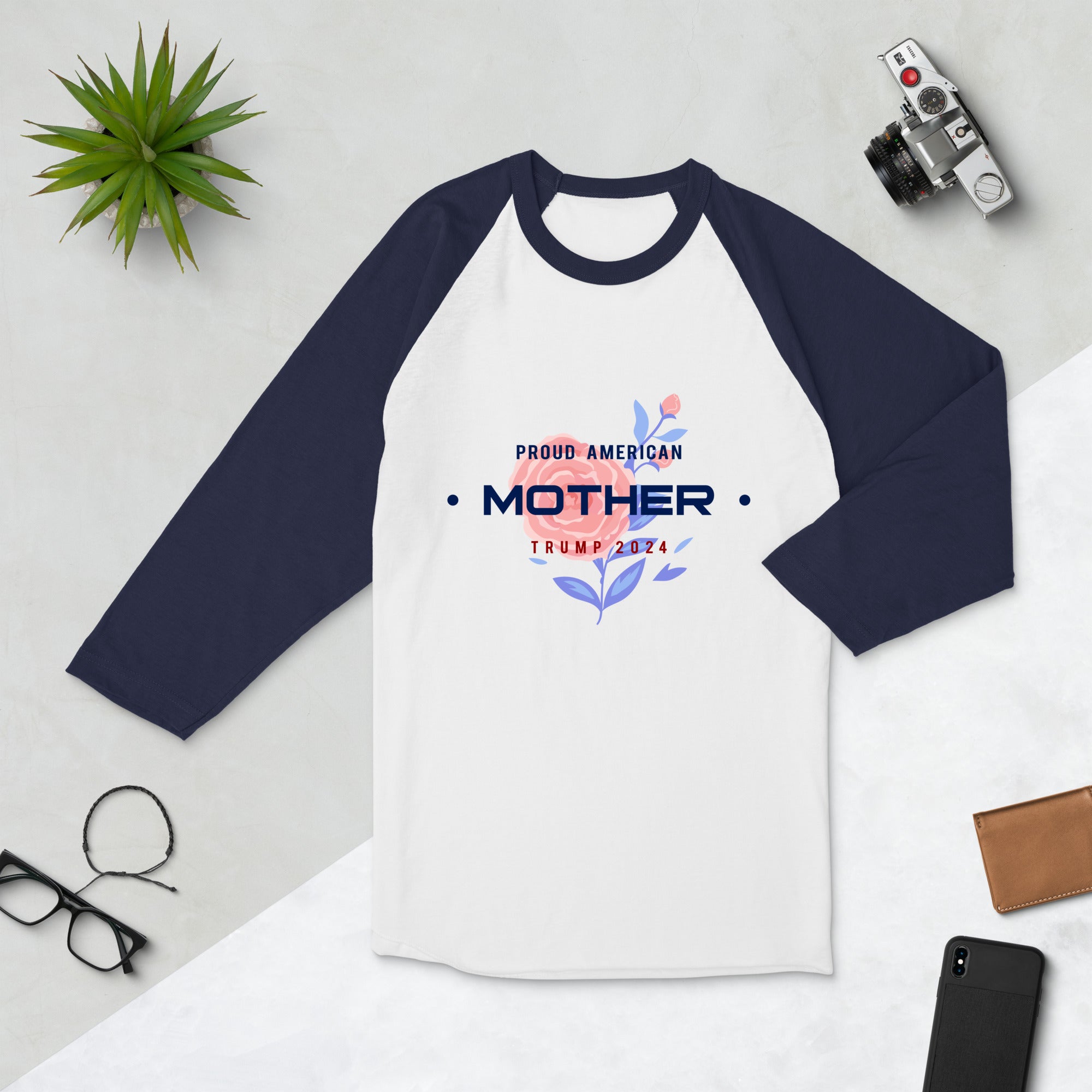 👩‍❤️‍👨 Proud American MOTHER raglan shirt