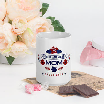 👩‍❤️‍👨 Proud American MOM glossy mug